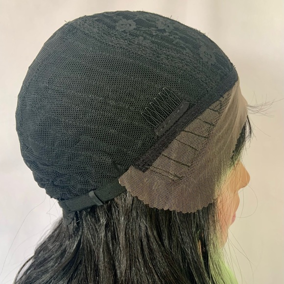 A Gorgeous Black/Green Premium Fiber Lace Front Wig for Daily Wear or Costumes - Picture 7 of 16